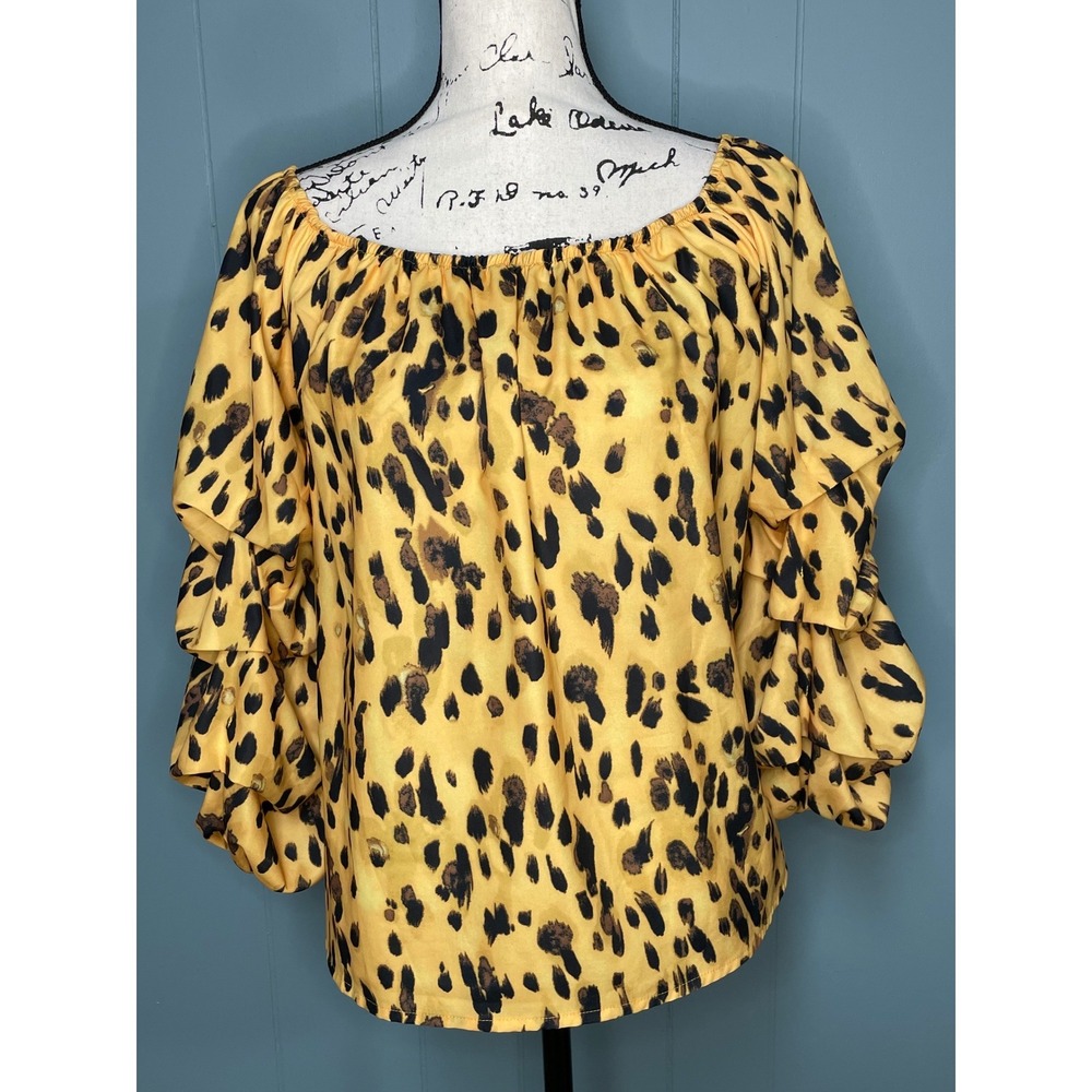 Patrizia Luca off the shoulder Ruffle Sleeve Blouse Womens Medium Excellent